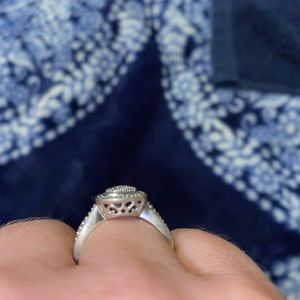 Diamond ring silver size 7